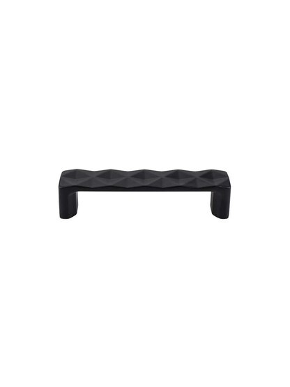 Quilted Cabinet Pull 3 3/4 inch Center-to-Center in Flat Black.